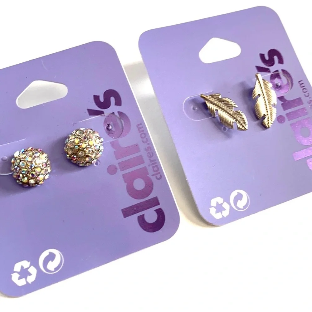 Claire’s Lot of (2) pairs‎ of earrings, NWT - In Original Sealed Packagin…